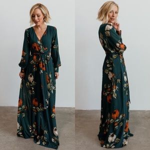 Baltic Born teal floral maxi dress -  XS or XL